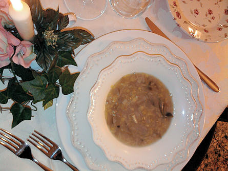 La zuppa di radicchio tardivo di Santa Giustina impiattata.