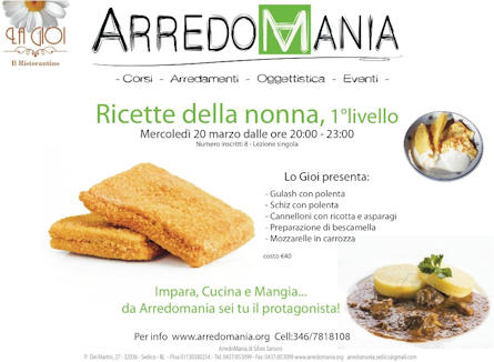 L'appuntamento ad Arredomania è con le Ricette della Nonna